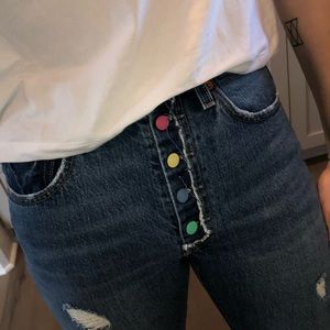 Custom ‘Rainbow’ Levi’s 501 Skinny Jeans